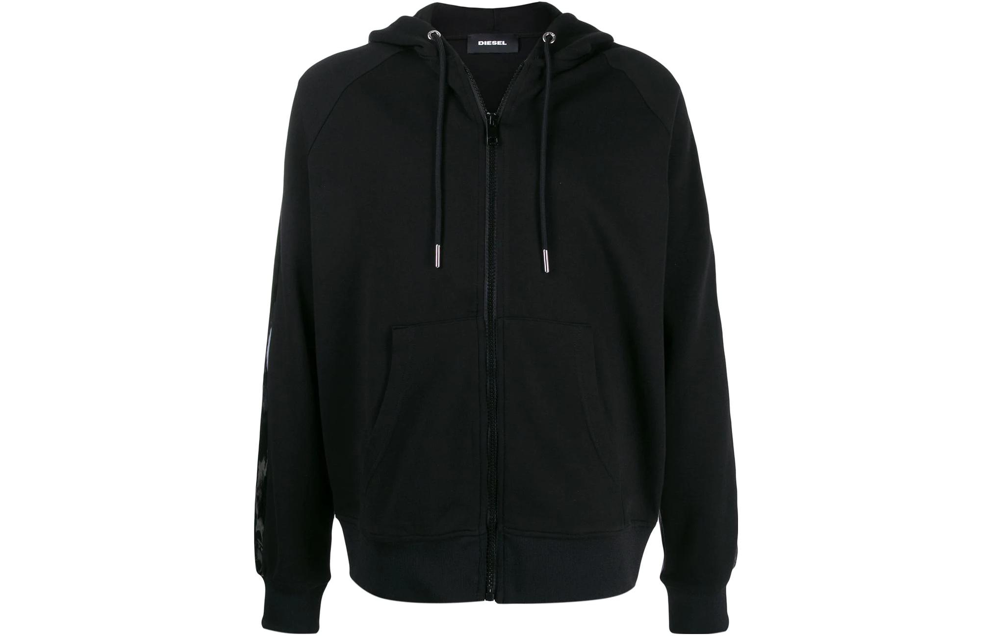 Diesel Loose Fit Solid Logo Hoodie Jacket - Black 00S4F30PAWZ9XX