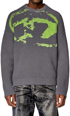 DIESEL Men’s Color-Block Pullover Crewneck Sweater Gray Long Sleeve. A131710KIAS-9BX Order DIESEL Men’s Color-Block Pullover Crewneck Sweater Gray Long Sleeve. A131710KIAS-9BX