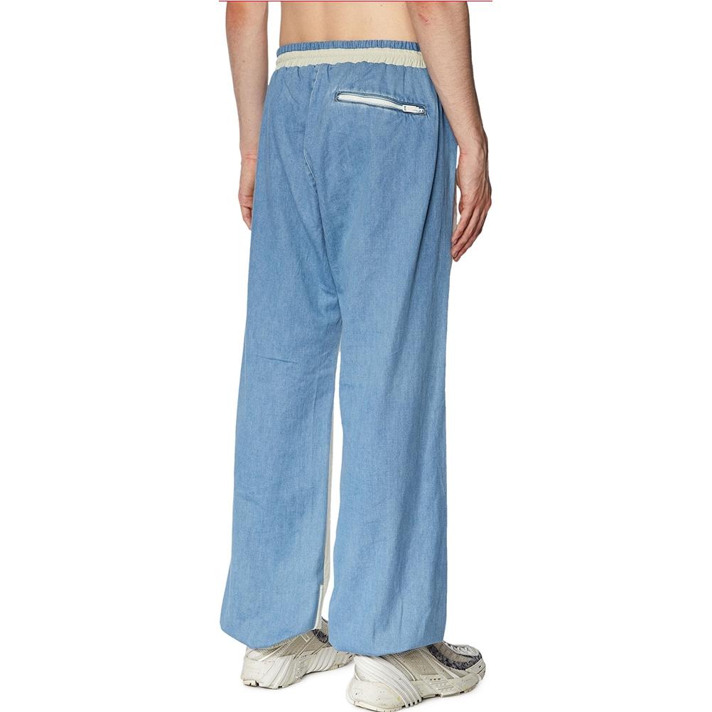 Shop DIESEL Seluar Jogger Tampal Lelaki dengan Tali Serut dalam Warna Putih Off. A104360WFAM