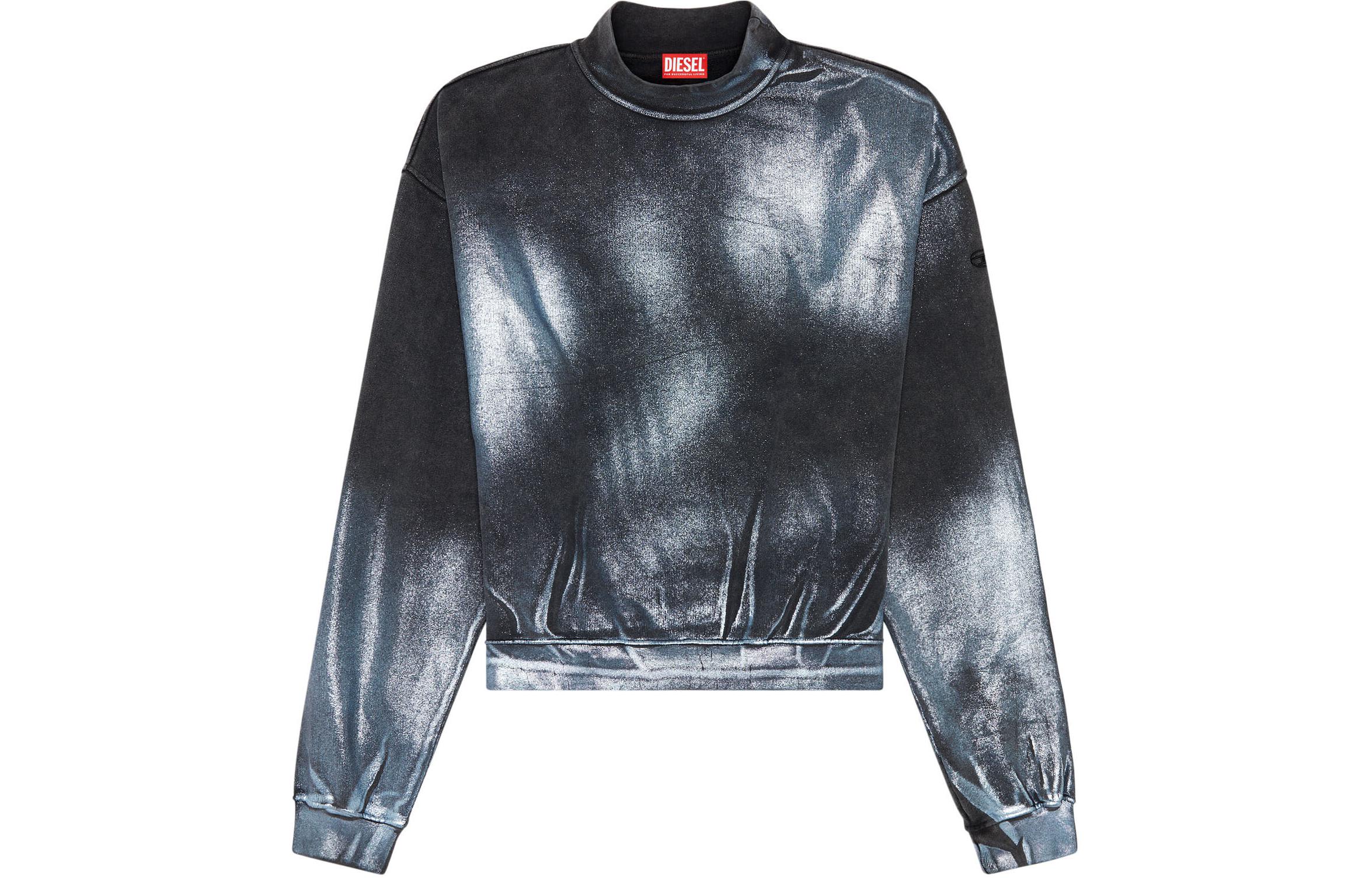 Diesel Metallic Faded Oversized Long-Sleeve Sweatshirt Unisex - Dark Blue A133970DPAQ-900A
