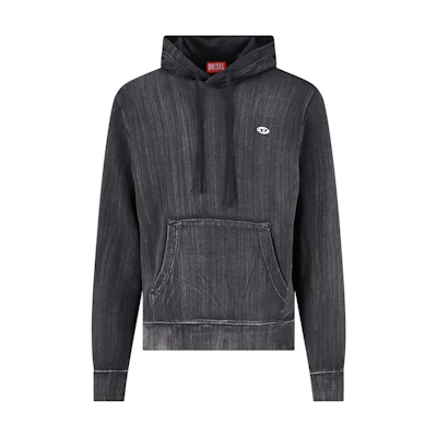 Diesel Mixed Ribbed Hoodie Black Long Sleeve Sweatshirt A148220QKAU-9XX