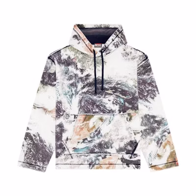 Diesel Multi-Color Pullover Hoodie with Drawstring and Long Sleeves B0BHS4R3Z2