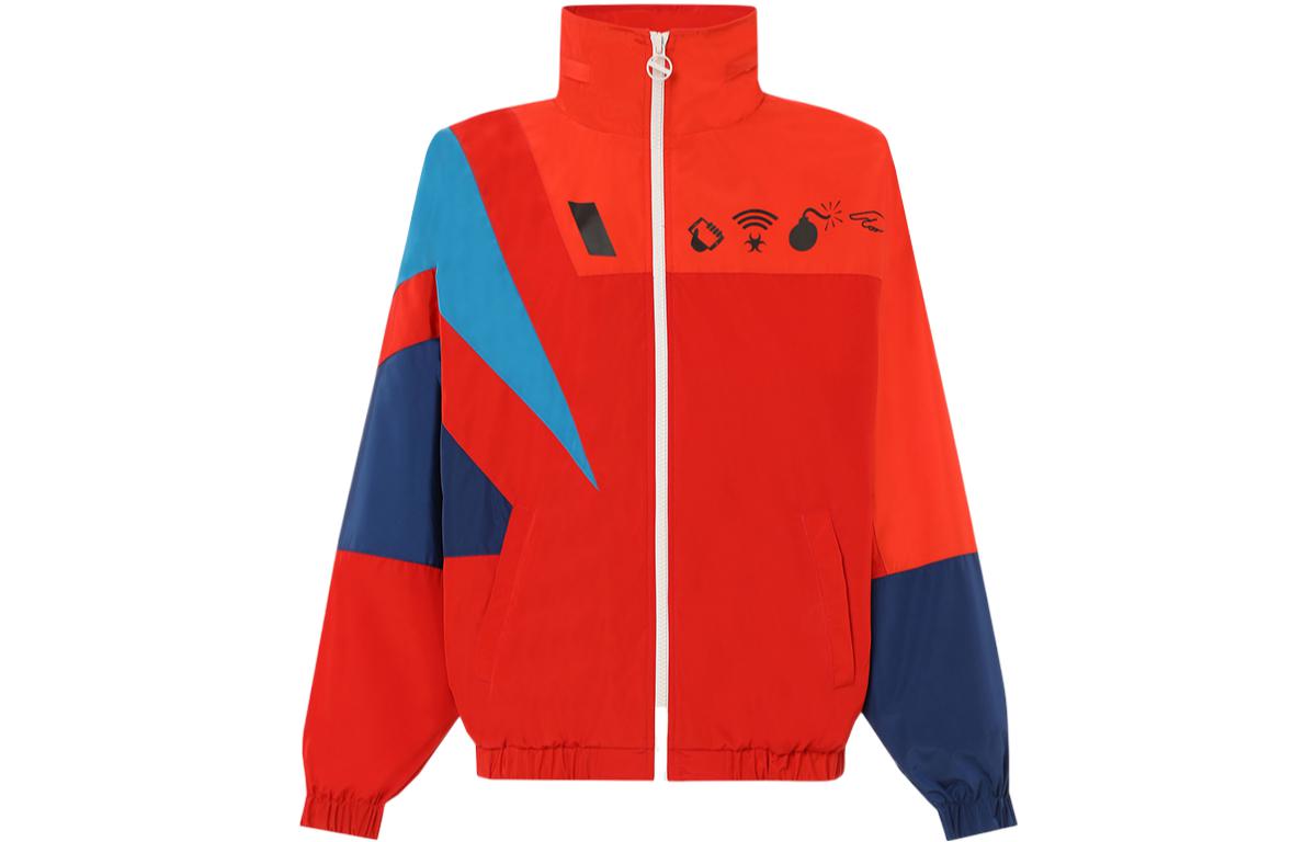 Diesel Orange Colorblock Letter Print Track Jacket A027090HCAW42A