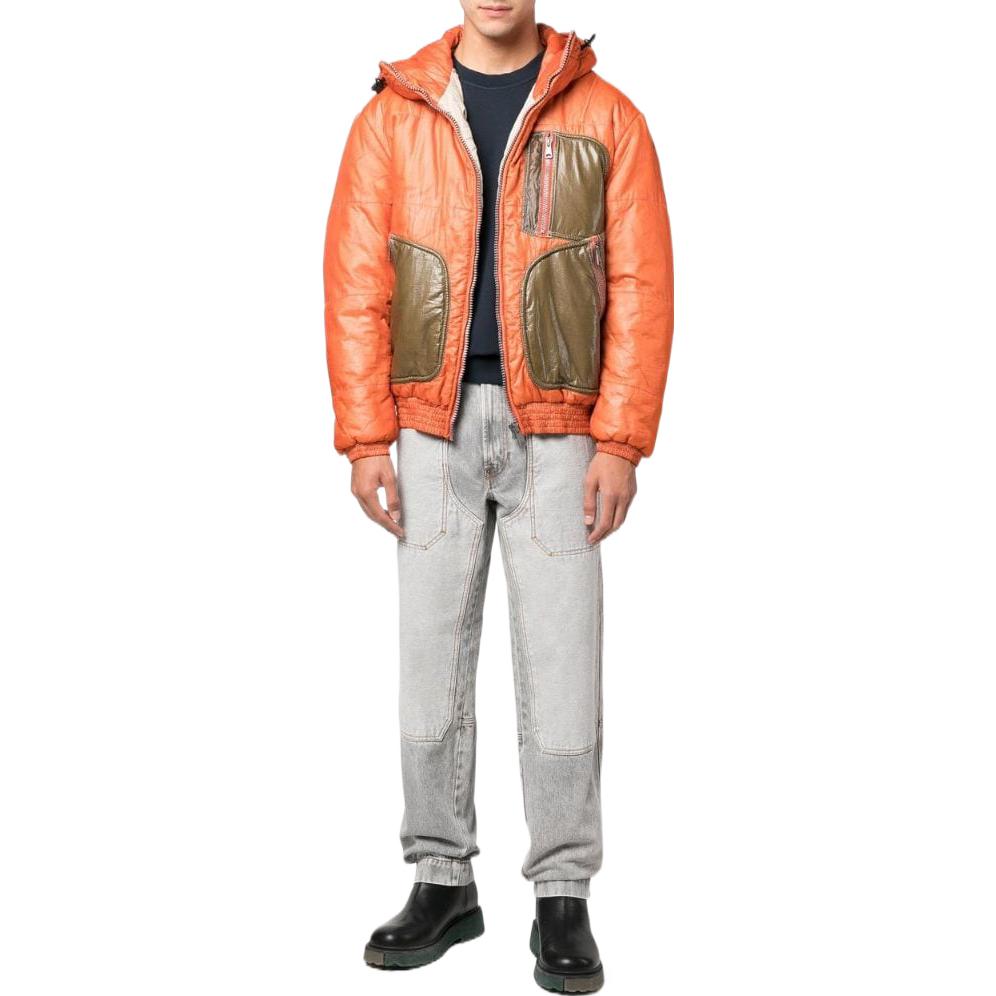 Lookbook Diesel Orange Hooded Jacket with Contrast Pocket Design A062930PDAM37A