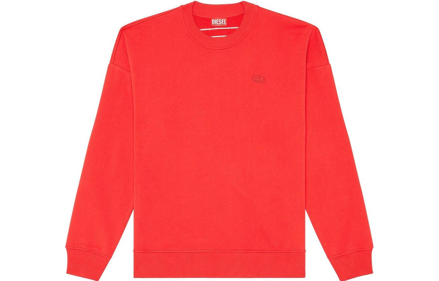 Diesel OVAL-D Geometric Crewneck Oversized Pullover Sweatshirt Red A113030GYCJ-RED