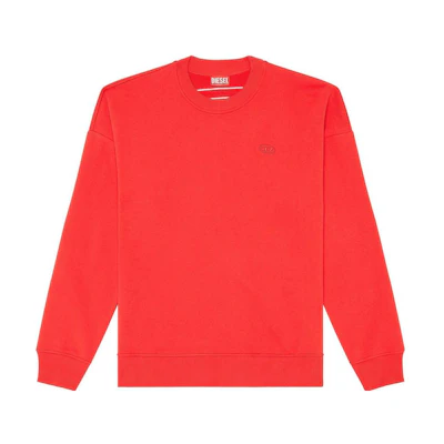 Diesel OVAL-D Geometric Crewneck Oversized Pullover Sweatshirt Red A113030GYCJ-RED