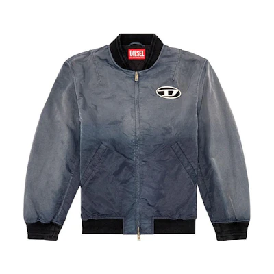 DIESEL OVAL-D Gradient Effect Washed Black Aviator Long Sleeve Jacket. A120870QHAR-9XX