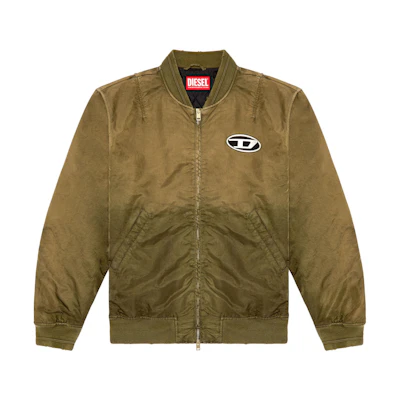 DIESEL OVAL-D Gradient Padded Zip Bomber Jacket Army Green. A120870QHAR
