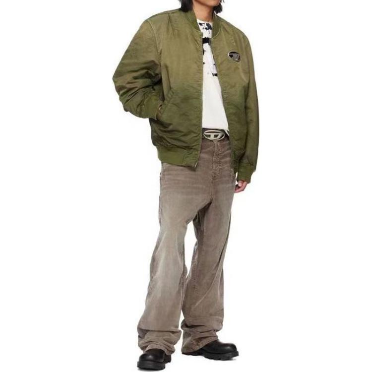 Purchase DIESEL OVAL-D Gradient Padded Zip Bomber Jacket Hijau Tentera. A120870QHAR