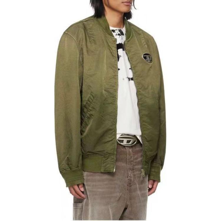 Details for DIESEL OVAL-D Gradient Padded Zip Bomber Jacket Hijau Tentera. A120870QHAR