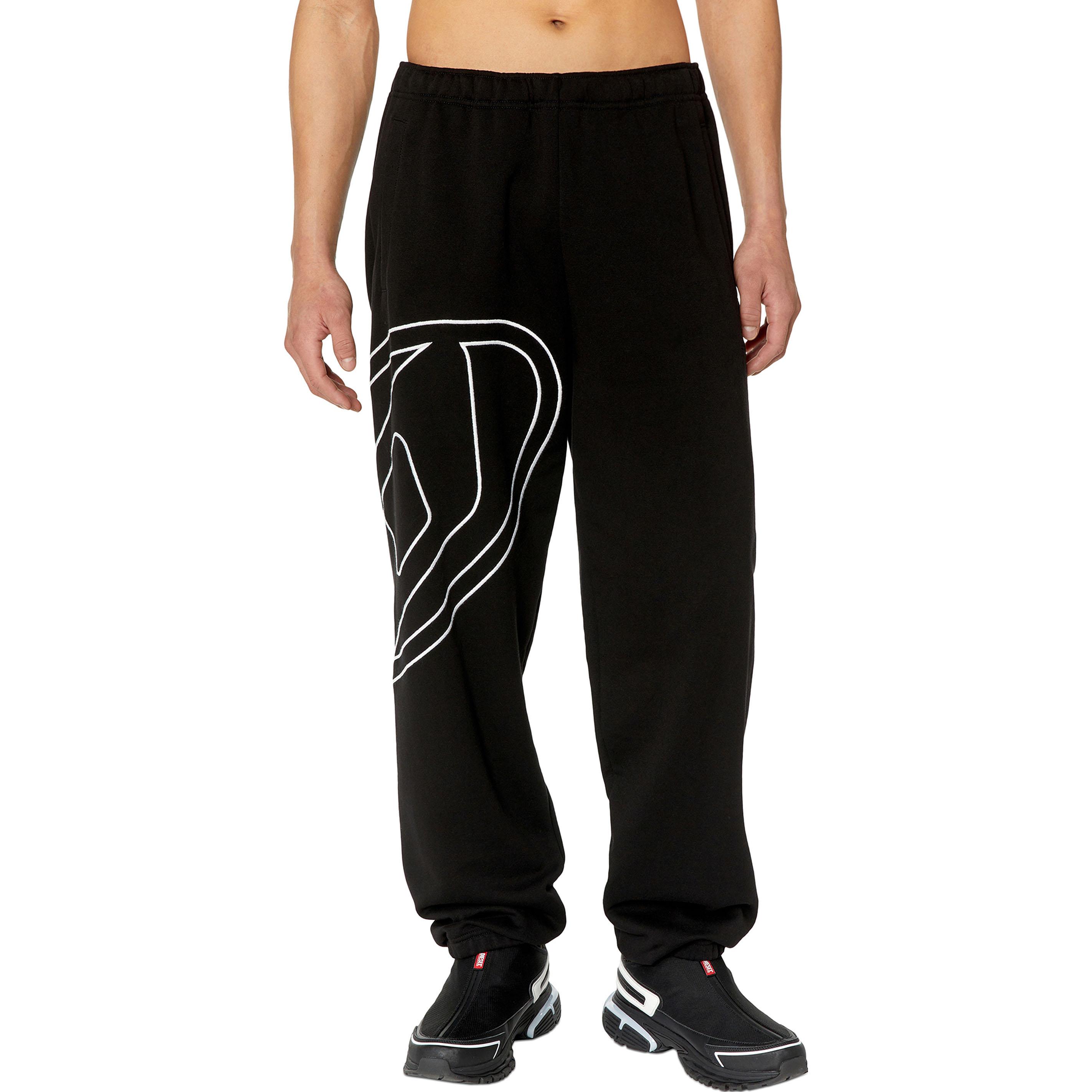 Shop DIESEL OVAL-D Graphic Print Slim Straight Mid-Rise Pants Men - Black A113050GYCJ-9XX