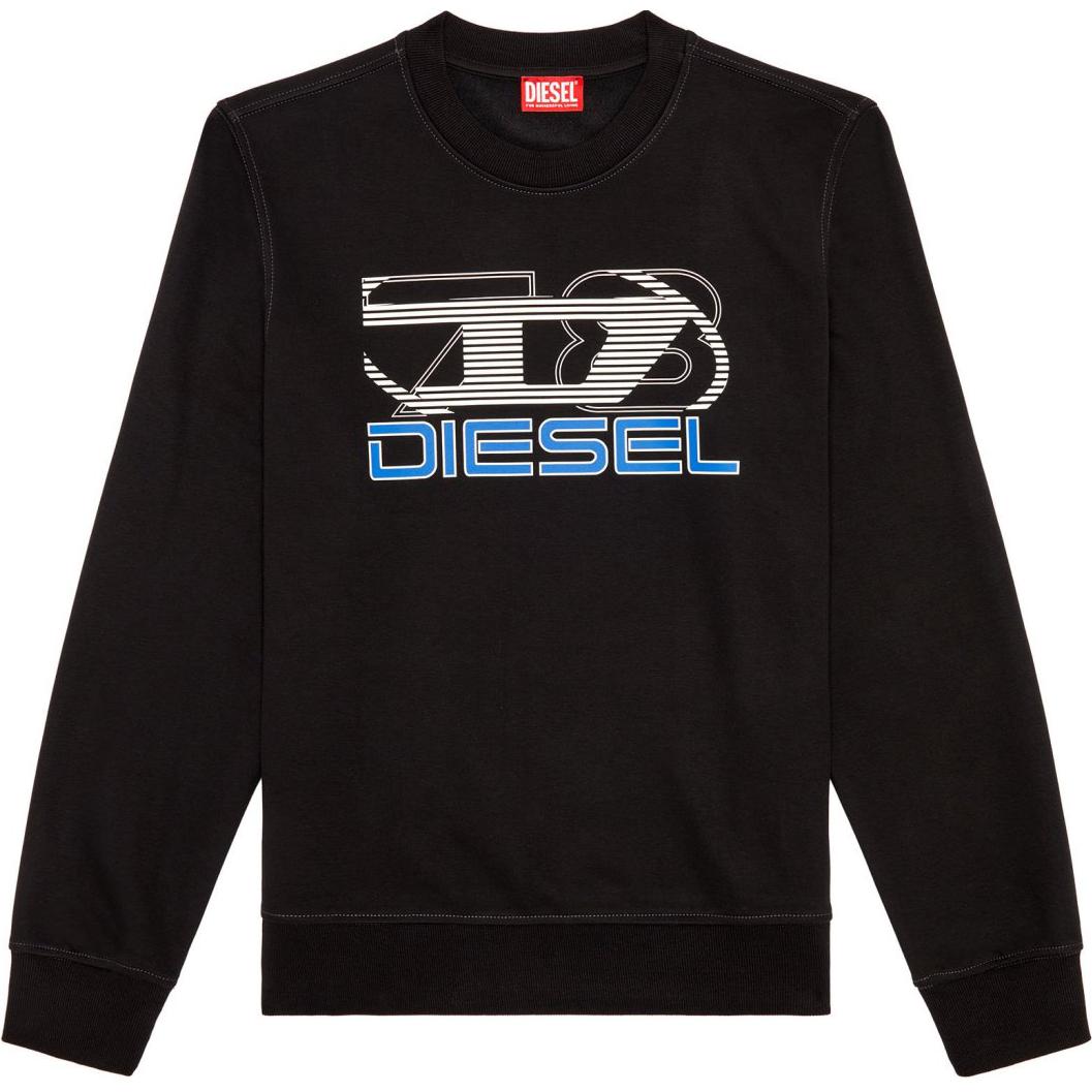 Diesel OVAL-D Logo Casual Crewneck Long-Sleeve Sweatshirt Black A125080HAYT-9XX