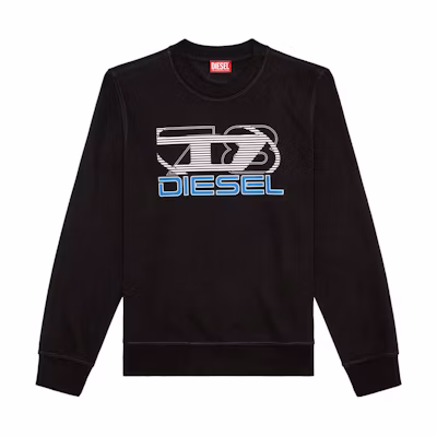Diesel OVAL-D Logo Casual Crewneck Long-Sleeve Sweatshirt Black A125080HAYT-9XX