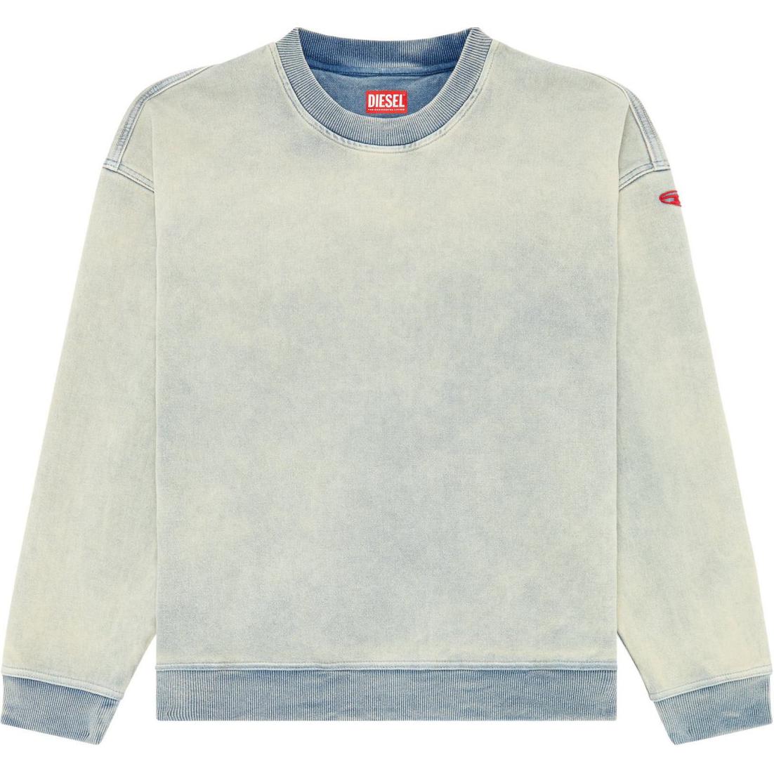 Diesel OVAL-D Logo Relaxed Fit Crewneck Sweatshirt Light Blue () A12527068JX-01