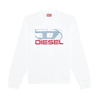 Diesel OVAL-D Logo Simple Crewneck Casual Long-Sleeve Sweatshirt White Men A125080HAYT-100