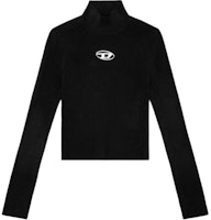 DIESEL OVAL-D Metal Logo Black High-Neck Knit Long Sleeve Sweater Women A141870DLAX-9XX DIESEL OVAL-D Metal Logo Black High-Neck Knit Long Sleeve Sweater Women A141870DLAX-9XX