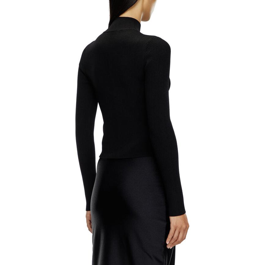 Purchase DIESEL OVAL-D Logo Metálico Negro Suéter de Cuello Alto Manga Larga Mujer A141870DLAX-9XX