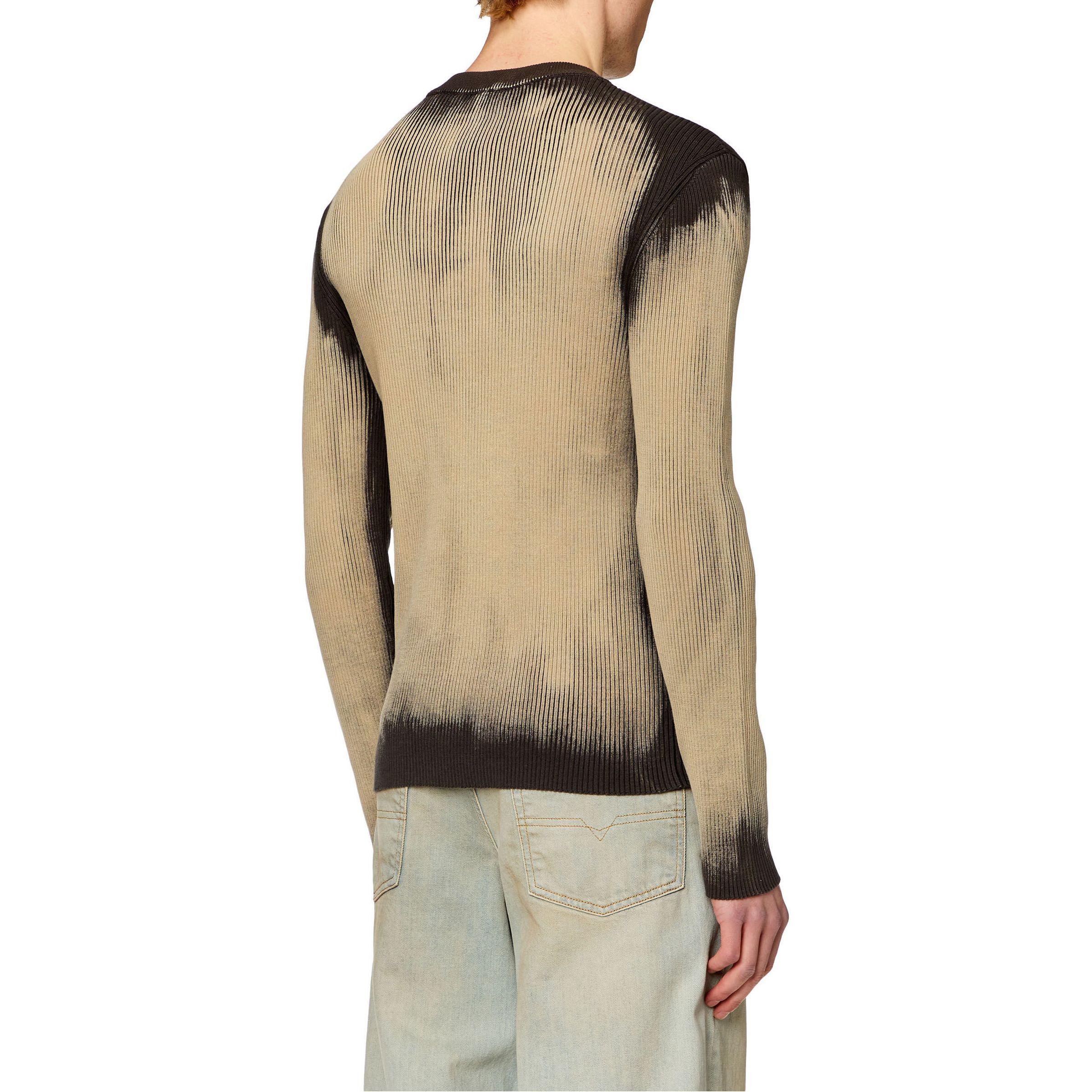 Purchase DIESEL OVAL-D Series Beige Logo Crewneck Sweater Rajut Ribbed. A124550BNAD-900A