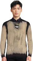 Details for DIESEL OVAL-D Series Beige Ribbed Logo Crewneck Knit Sweater. A124550BNAD-900A