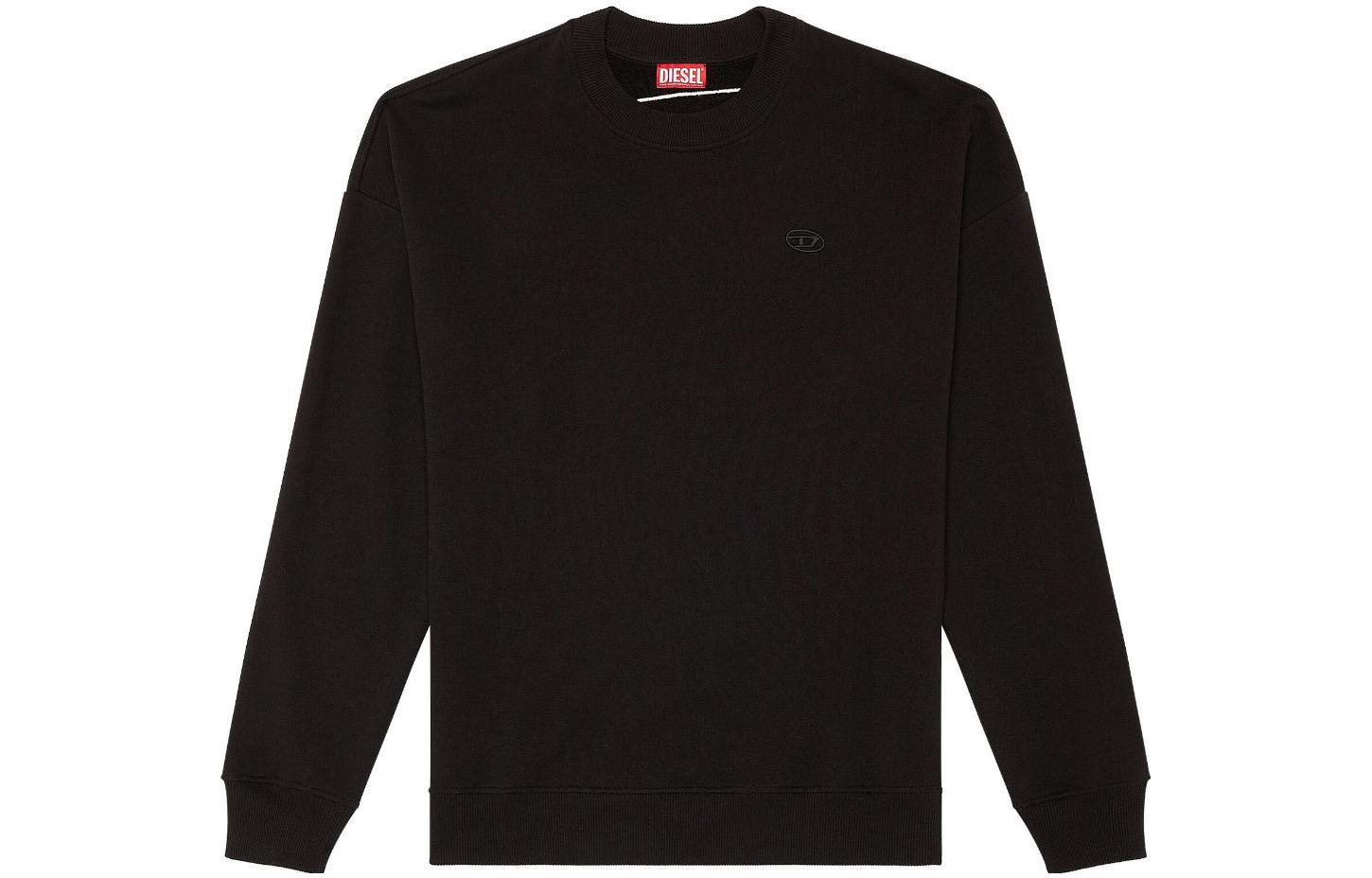 Diesel Oval-D Series Black Oversized Crewneck Sweatshirt Long Sleeve A113030GYCJ-BLACK