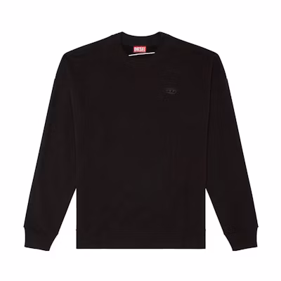 Diesel Oval-D Series Black Oversized Crewneck Sweatshirt Long Sleeve A113030GYCJ-BLACK