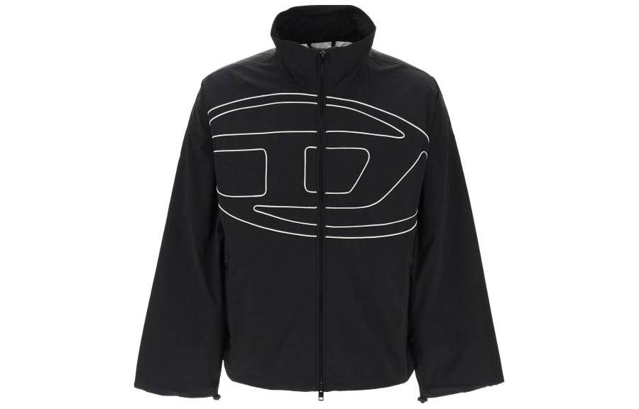 DIESEL OVAL-D Series Printed Zip-Up Jacket  Long Sleeve Black A126010AKAD-9XX