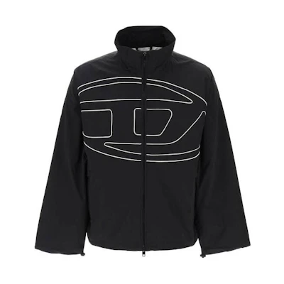 DIESEL OVAL-D Series Printed Zip-Up Jacket Long Sleeve Black A126010AKAD-9XX