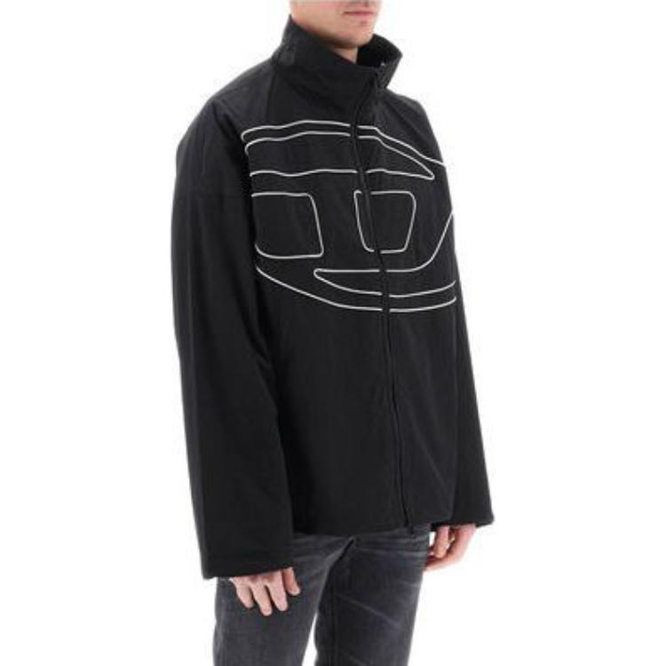 Lookbook 디젤 오벌-D 프린트 집업 자켓 긴팔 블랙 A126010AKAD-9XX