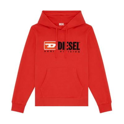 Diesel Oval-D Series SS24 Red Hoodie with Letter Pocket - A037570GEAD-44Q