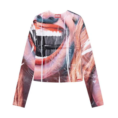 Diesel Oversized Graphic Crewneck Pullover Sweatshirt Multicolor A125450JNAKT-7AWA