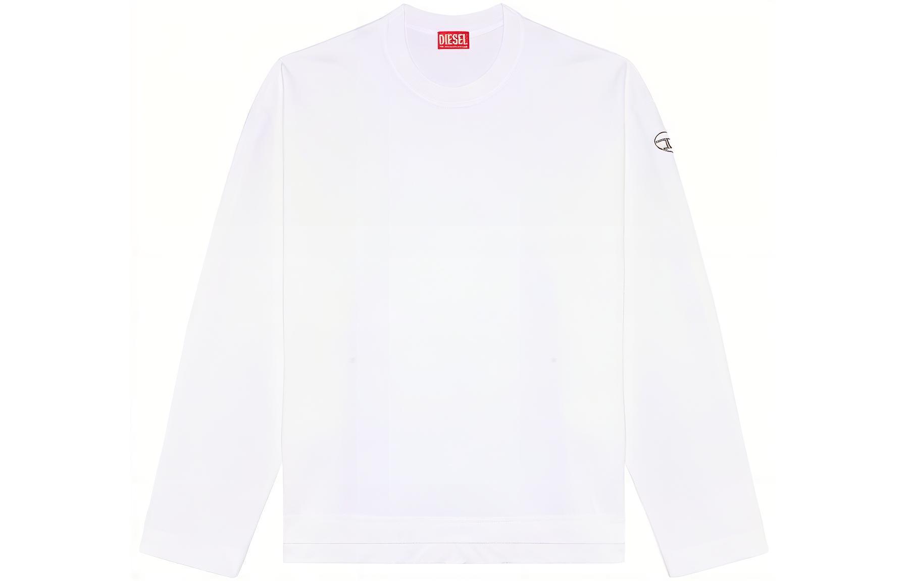 Diesel Oversized Logo Crewneck Pullover Sweatshirt White A098570IAJH-WHITE