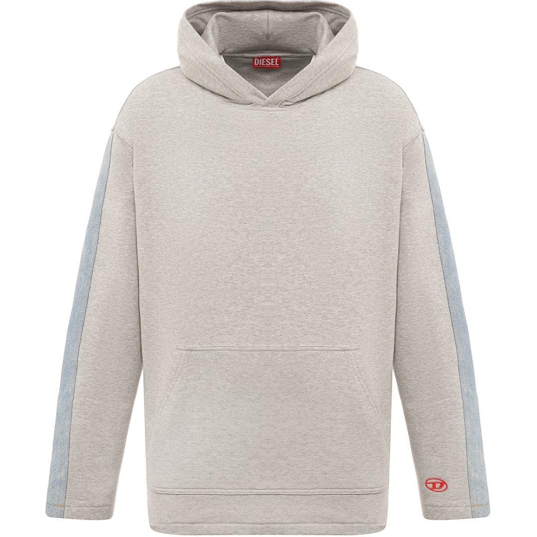Diesel Patchwork Pullover Hoodie Men’s Gray Long Sleeve A131310CLAN9-CB