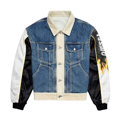 Diesel Patchwork Trucker Jacket Men’s Blue A052900EHAN