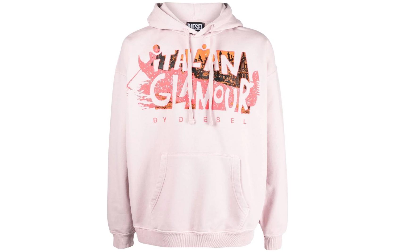 Diesel Pink Plain Pattern Hoodie A058170AJIH-35A