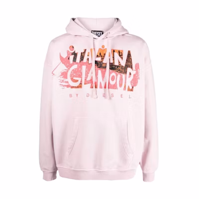 Diesel Pink Plain Pattern Hoodie A058170AJIH-35A