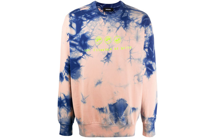 Diesel Pink Tie-Dye Effect Crewneck Sweatshirt Long Sleeve A002840PAZQ3BBA