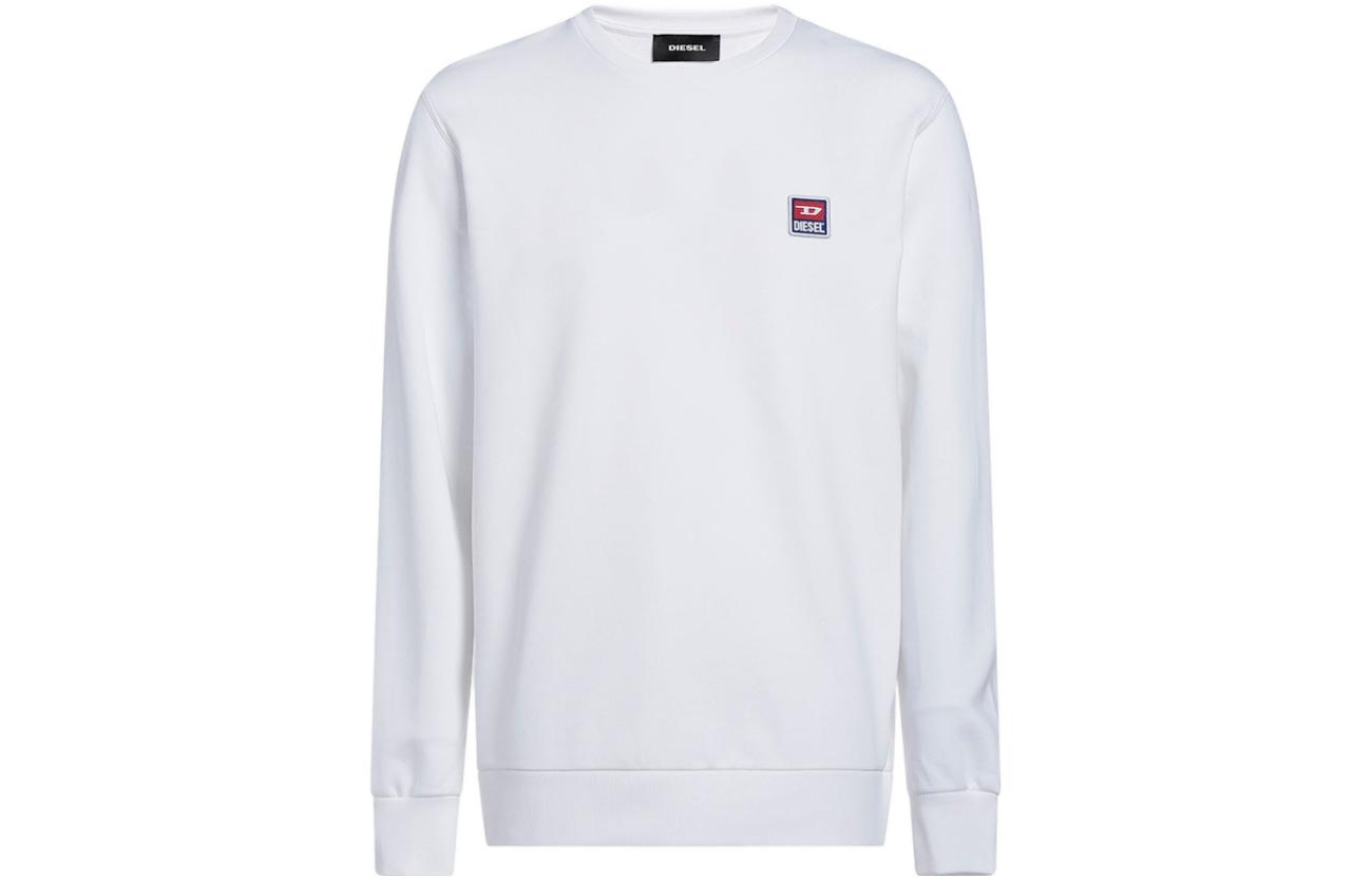 Diesel Plain Round Neck Pullover Sweatshirt White 00S5560IAJH-100