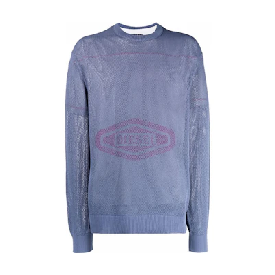 Diesel Purple Long-Sleeve Logo Mesh Sweatshirt A057990WCAN8IY