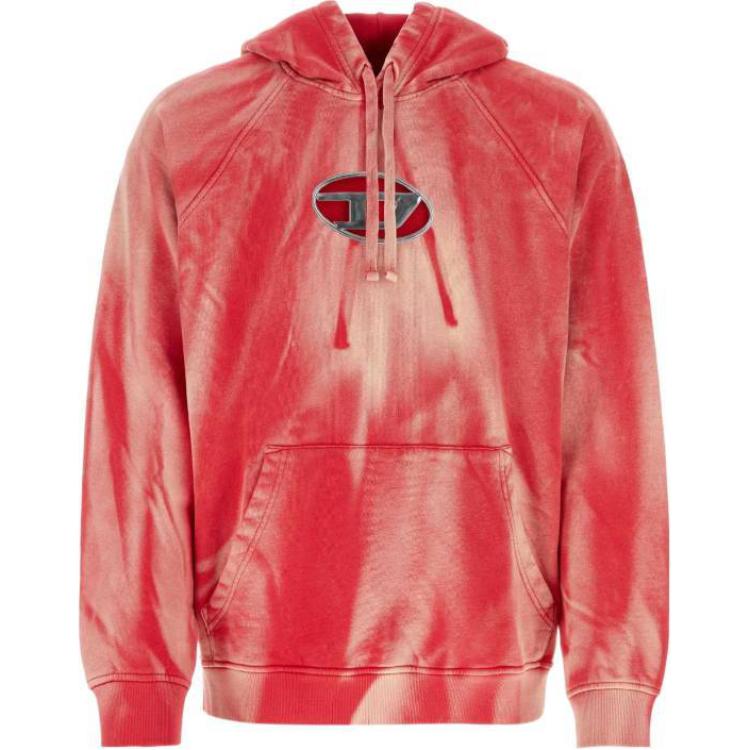 Diesel Red Hoodie with Logo Print and Raglan Long Sleeves A136060CHBH4-1SA