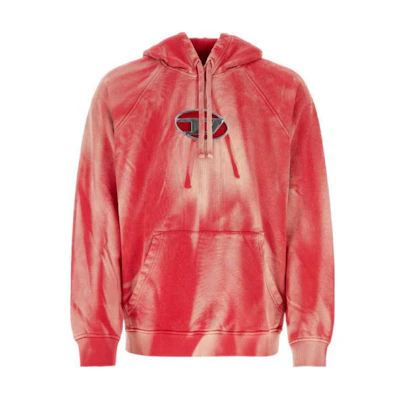 Diesel Red Hoodie with Logo Print and Raglan Long Sleeves A136060CHBH4-1SA