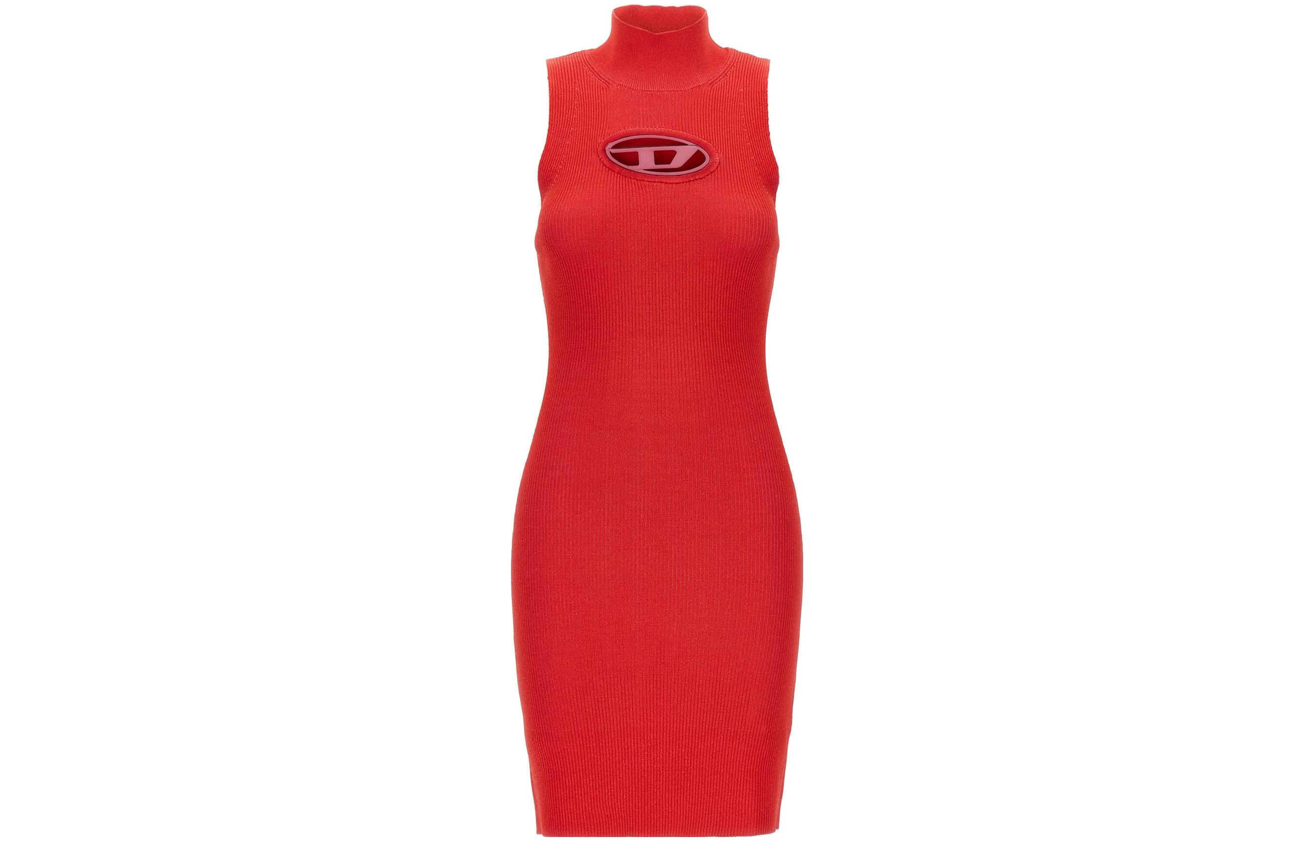 DIESEL Red Slim Fit Sleeveless High Neck Bodycon Dress A094630DLAX45C
