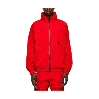Diesel Red SS24 Relaxed Fit Zip-Up Hooded Jacket Long Sleeve Outerwear A027130HDAD-42A