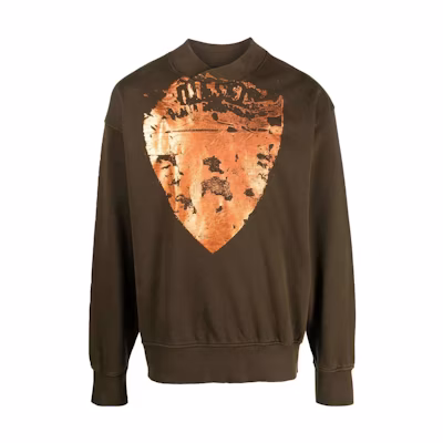 Diesel Shield Logo Olive Green Crewneck Sweatshirt Long Sleeve A090160-AJIH