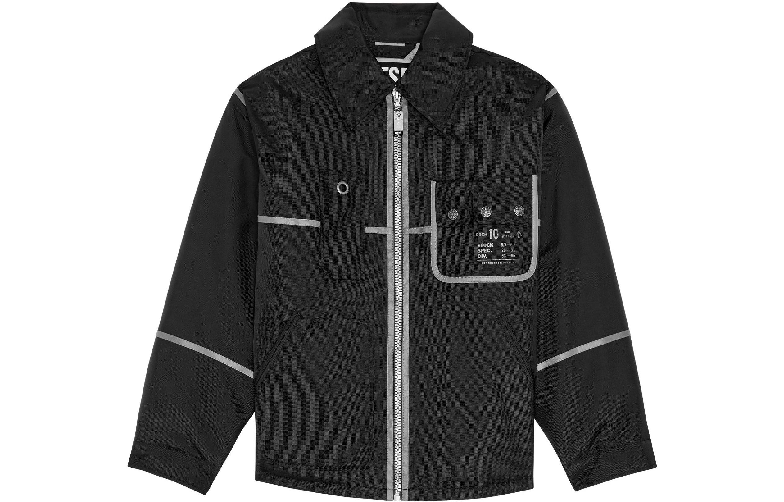 Diesel Short Oxford Nylon Multi-Pocket Jacket A054940DGAS-BK