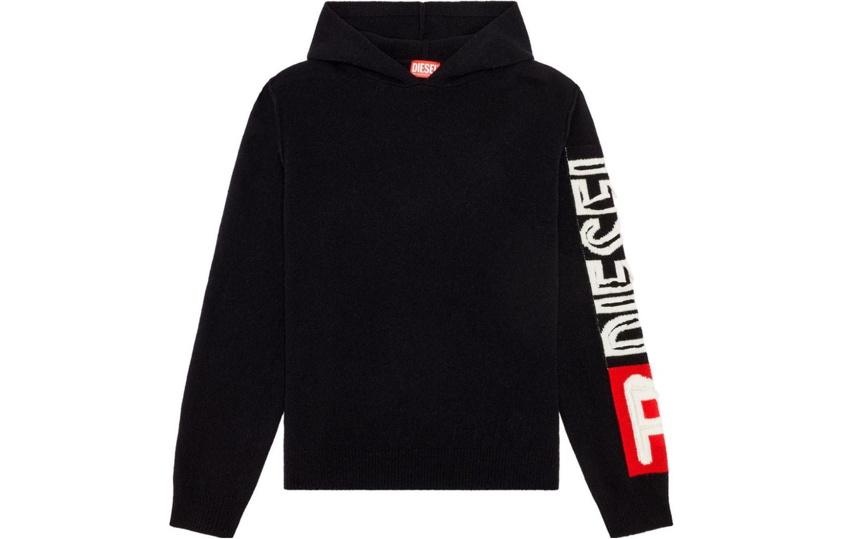 Diesel Side Letter Print Hoodie Black A112230EKAS-9XX
