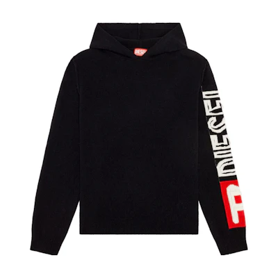 Diesel Side Letter Print Hoodie Black A112230EKAS-9XX