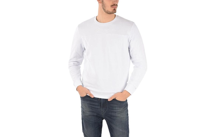 Diesel Slim-Fit Crewneck Pullover Sweatshirt White A023190TAZM100