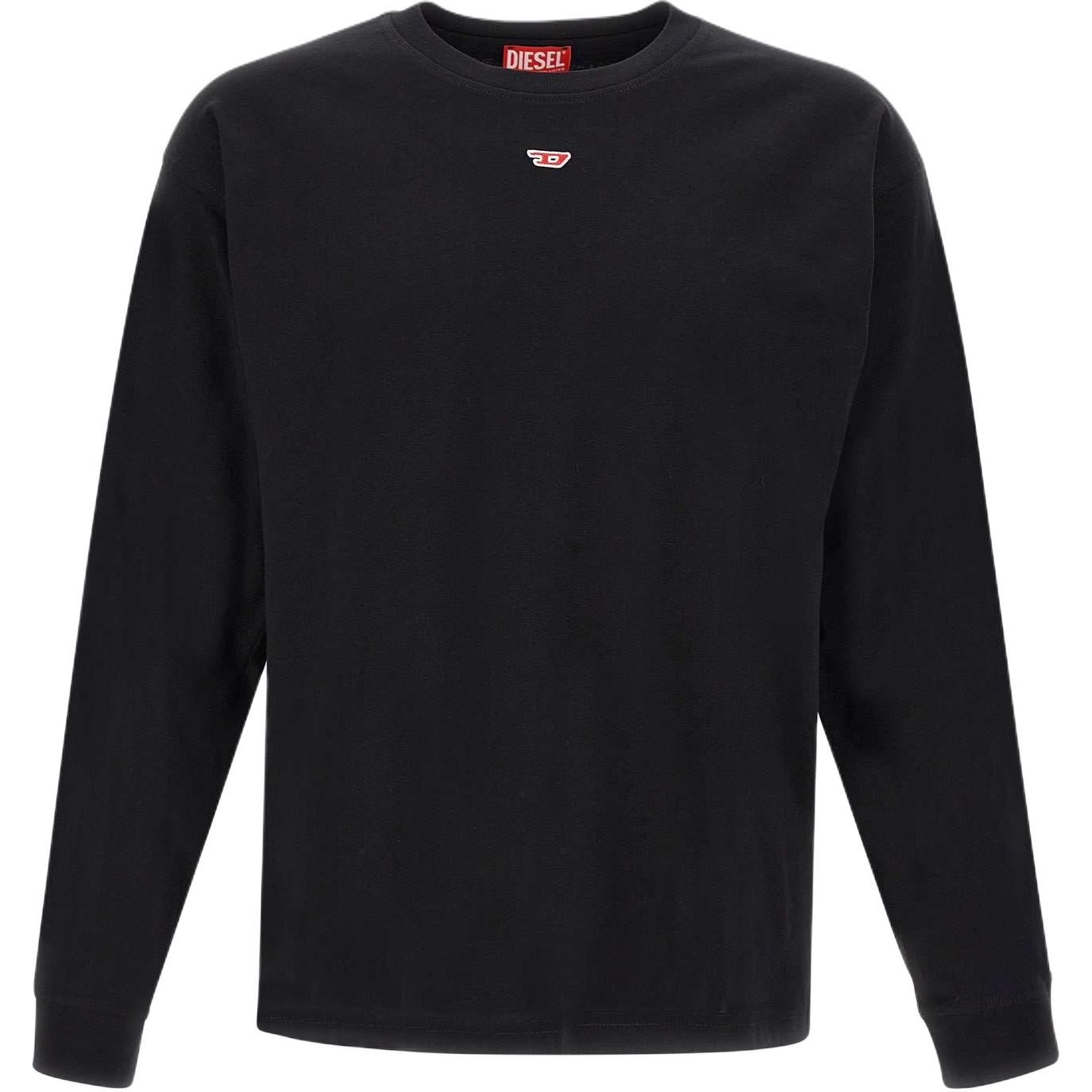 Diesel Slim Fit Black Crewneck Sweatshirt with Logo Badge A149020GRAI-9XX