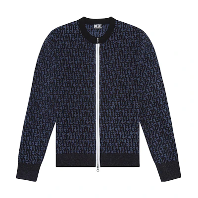 Diesel Slim Fit Zip-Up Alphabet Jacquard Jacket Men’s Black A101970LGAQ-9XX