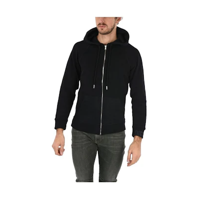 Diesel Solid Black Full-Zip Hoodie with Large Pocket for Men 00SZ1R0KASH900